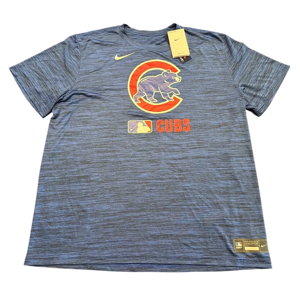 NWT Nike Chicago Cubs Authentic Collection Dri-FIT T-Shirt, Blue, Men’s XL
